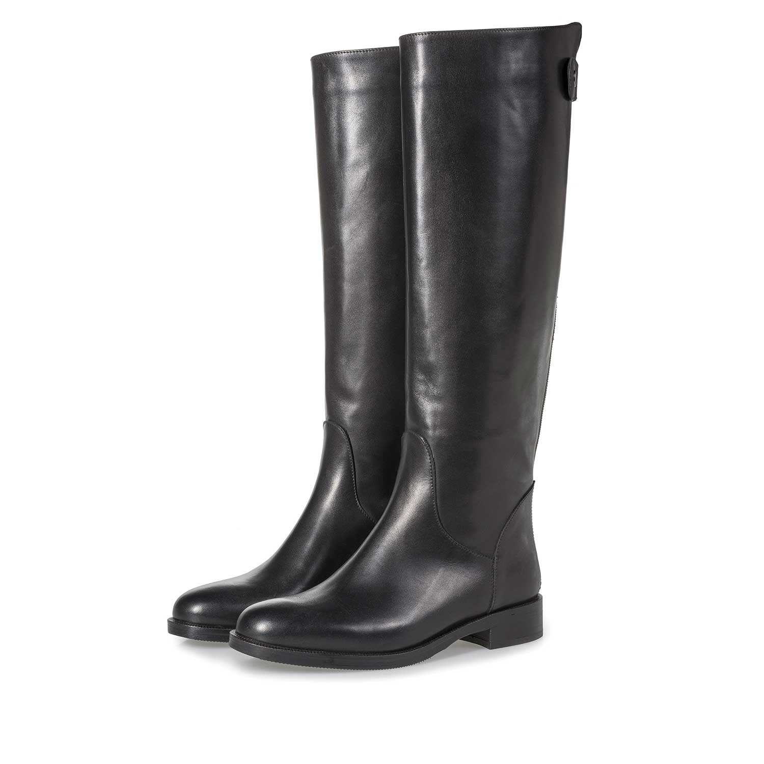 85715/00 - Hoher schwarzer Kalbsleder-Stiefel 85715/00 - Hoher schwarzer Kalbsleder-Stiefel