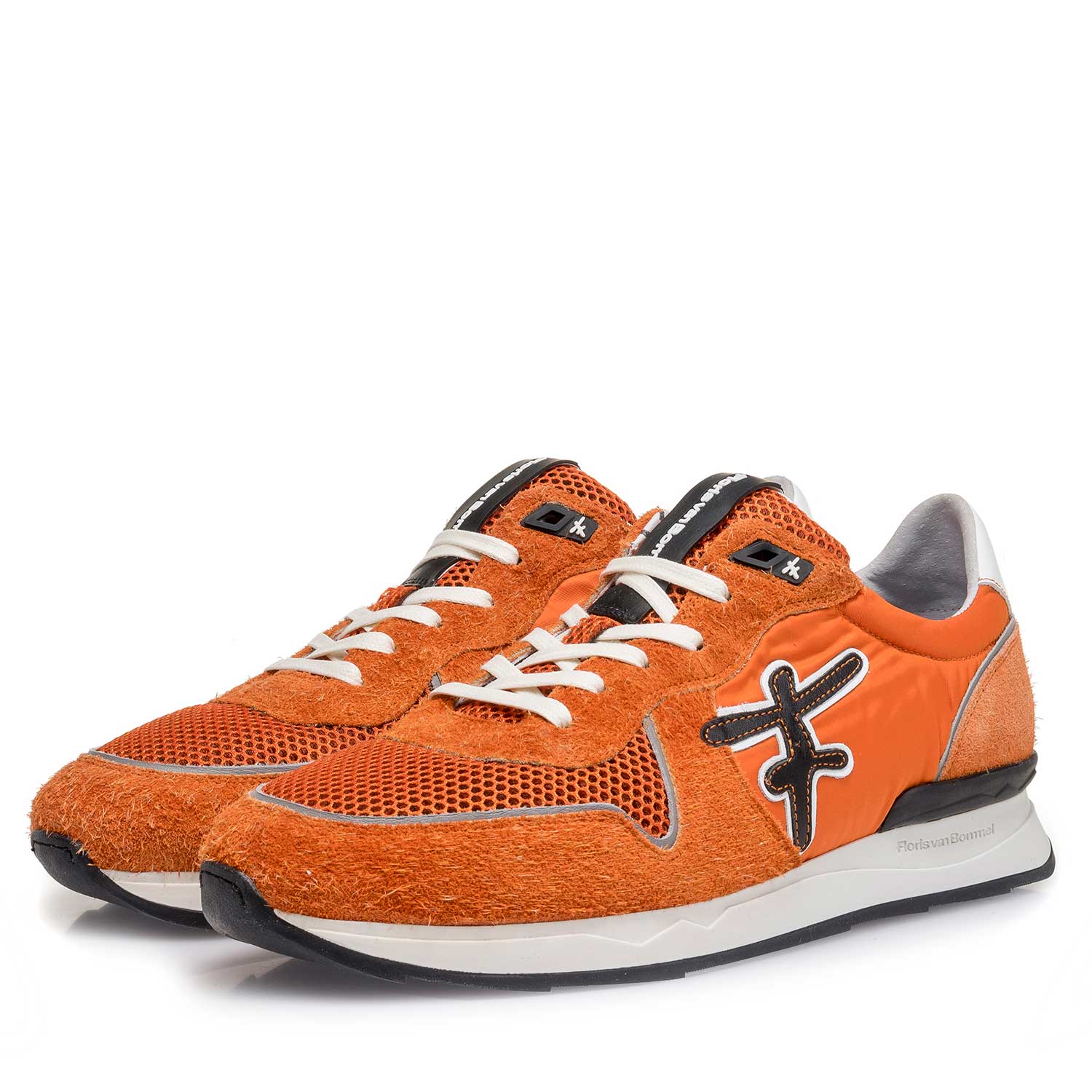 16246/03 - Orange-black suede leather sneaker 16246/03 - Orange-black suede leather sneaker