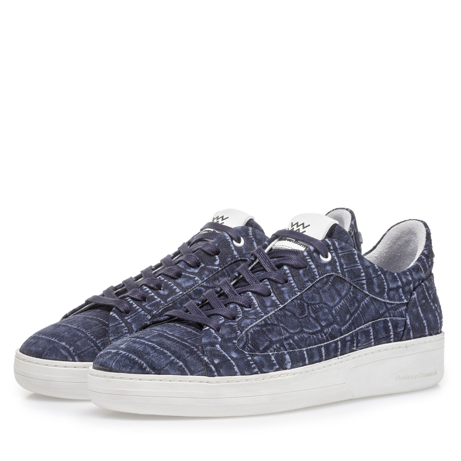 13265/07 - Dunkelblauer Sneaker mit Krokoprint 13265/07 - Dunkelblauer Sneaker mit Krokoprint