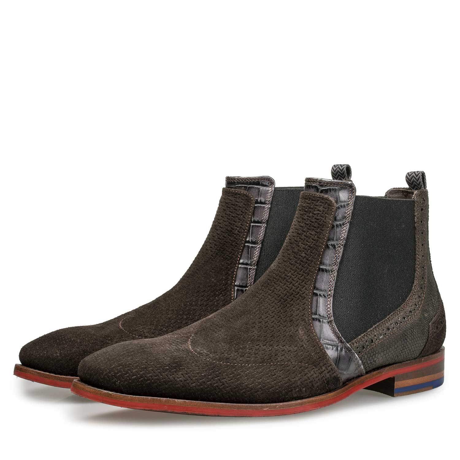 20055/07 - Brauner gemusterter Chelsea Boot 20055/07 - Brauner gemusterter Chelsea Boot