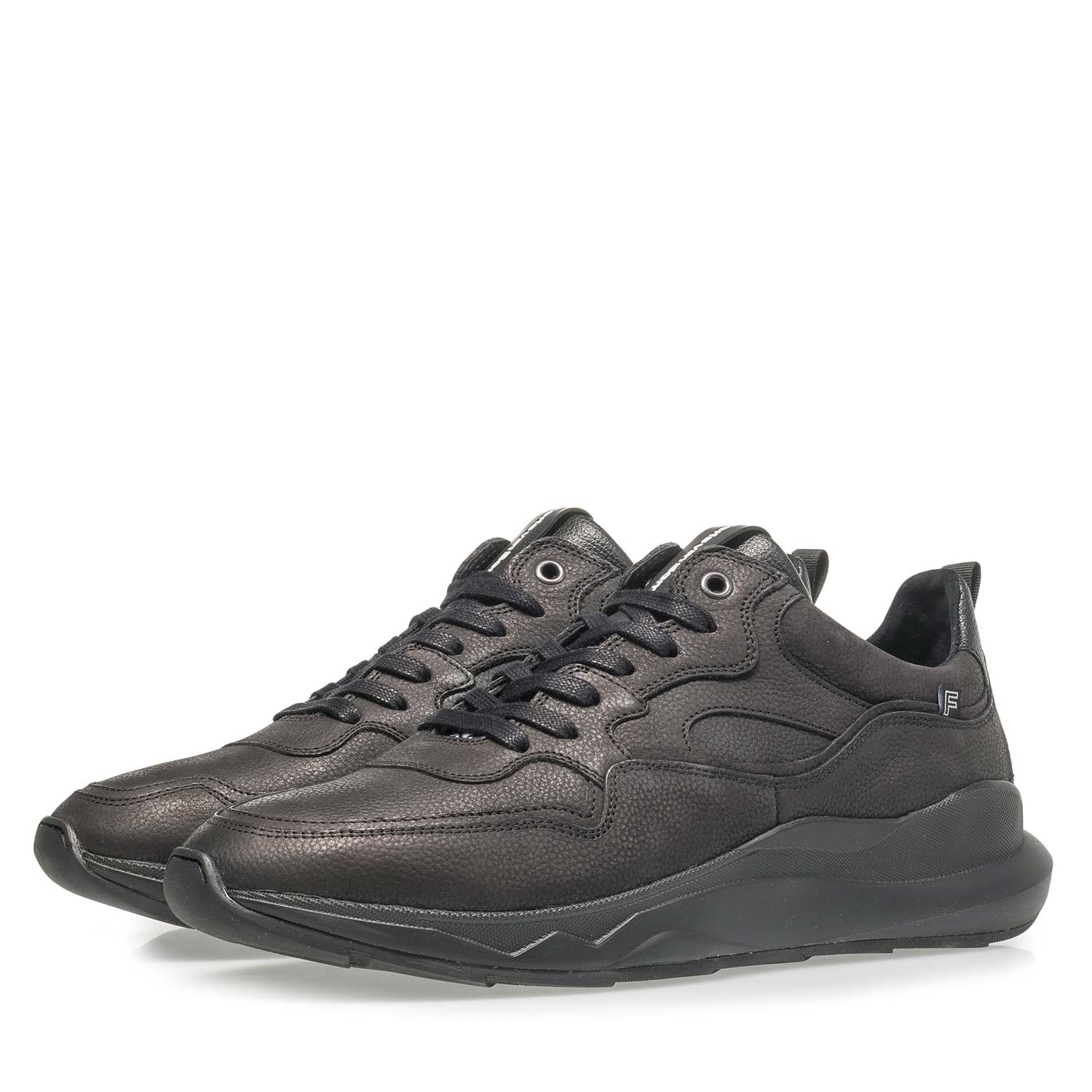 16269/02 - Black nubuck leather sneaker with fine texture 16269/02 - Black nubuck leather sneaker with fine texture