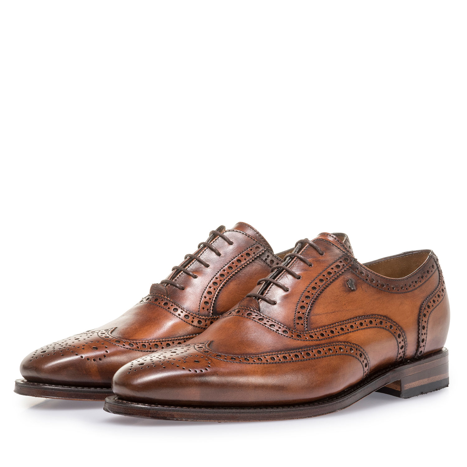 19125/00 - Dunkler cognacfarbener Kalbsleder-Brogue 19125/00 - Dunkler cognacfarbener Kalbsleder-Brogue