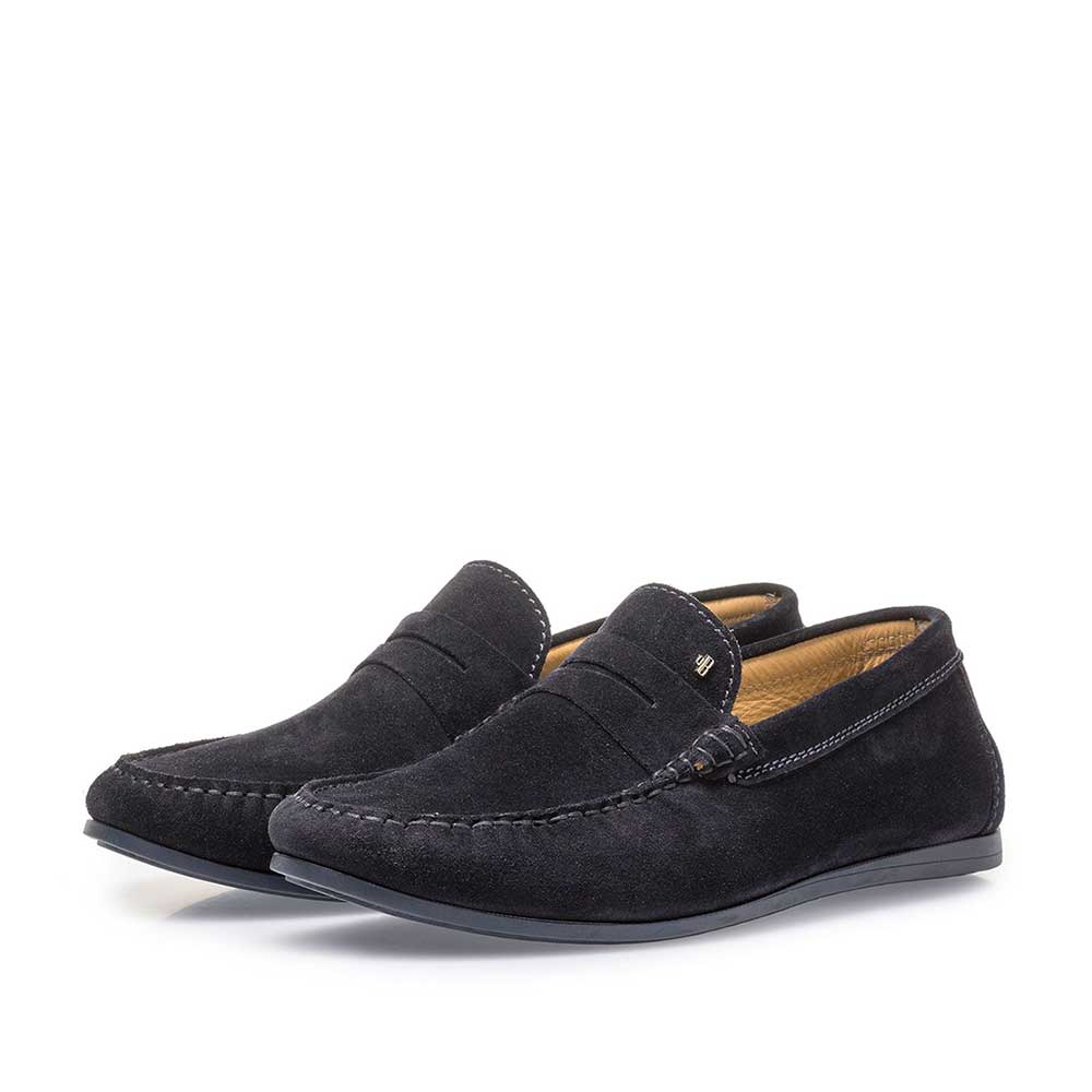 15038/00 - Dark blue suede leather loafer 15038/00 - Dark blue suede leather loafer