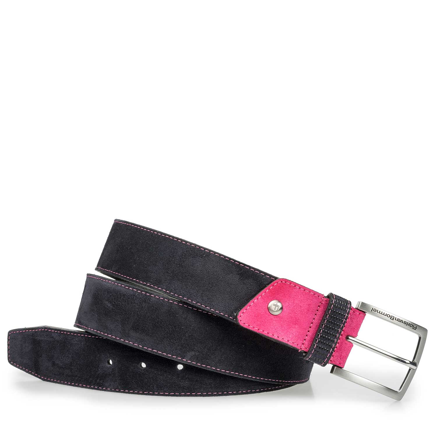 75192/01 - Dunkelblauer Wildleder Gürtel mit pinker Details 75192/01 - Dunkelblauer Wildleder Gürtel mit pinker Details