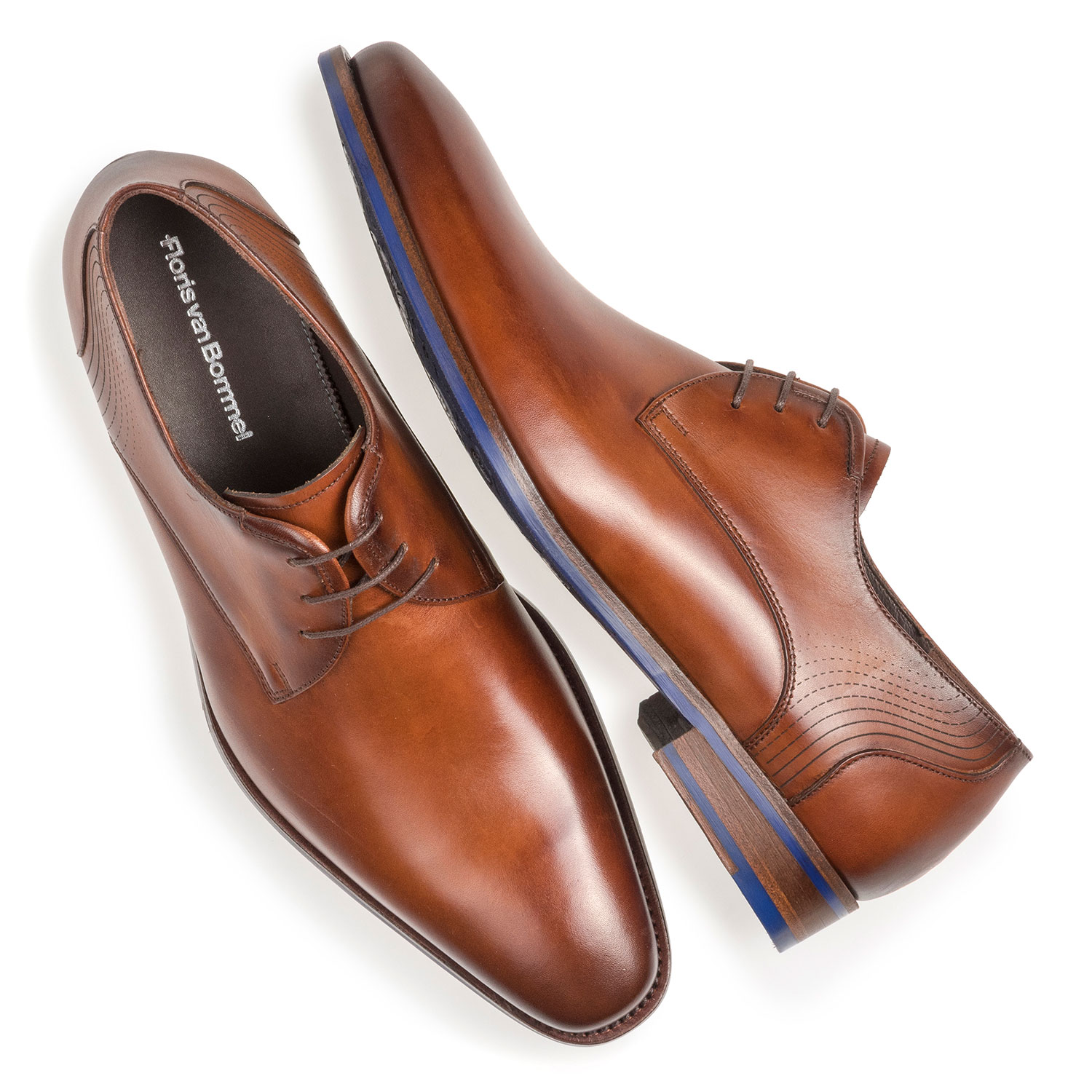 18493/00 - Dunkler cognacfarbener Kalbsleder-Schnürschuh 18493/00 - Dunkler cognacfarbener Kalbsleder-Schnürschuh
