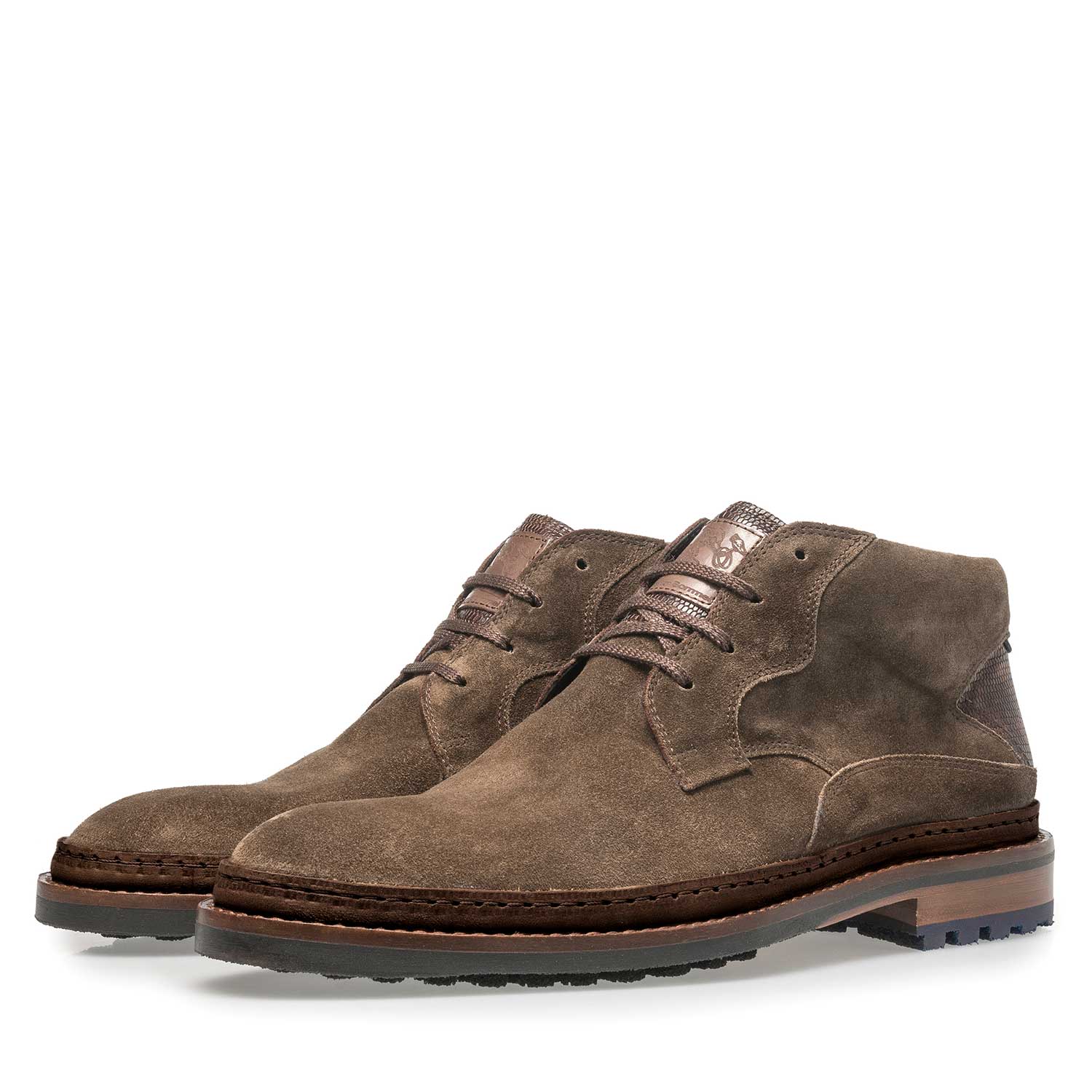10509/04 - Dark taupe-coloured suede lace boot 10509/04 - Dark taupe-coloured suede lace boot