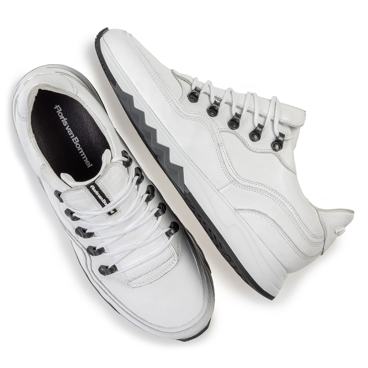 16393/14 - Sneaker mit Strukturmuster weiss 16393/14 - Sneaker mit Strukturmuster weiss