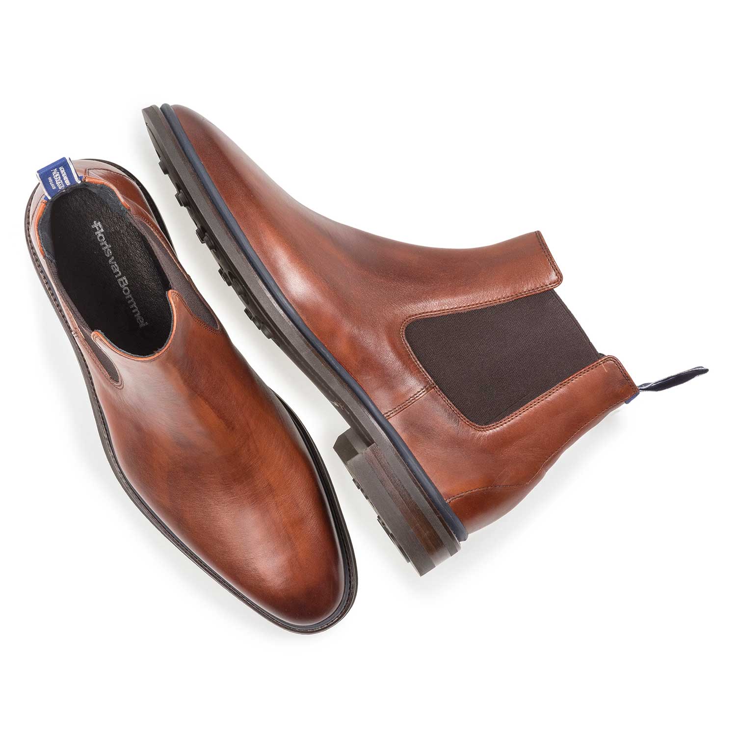 10669/01 - Dunkler cognacfarbener Chelsea Boot aus Kalbsleder 10669/01 - Dunkler cognacfarbener Chelsea Boot aus Kalbsleder