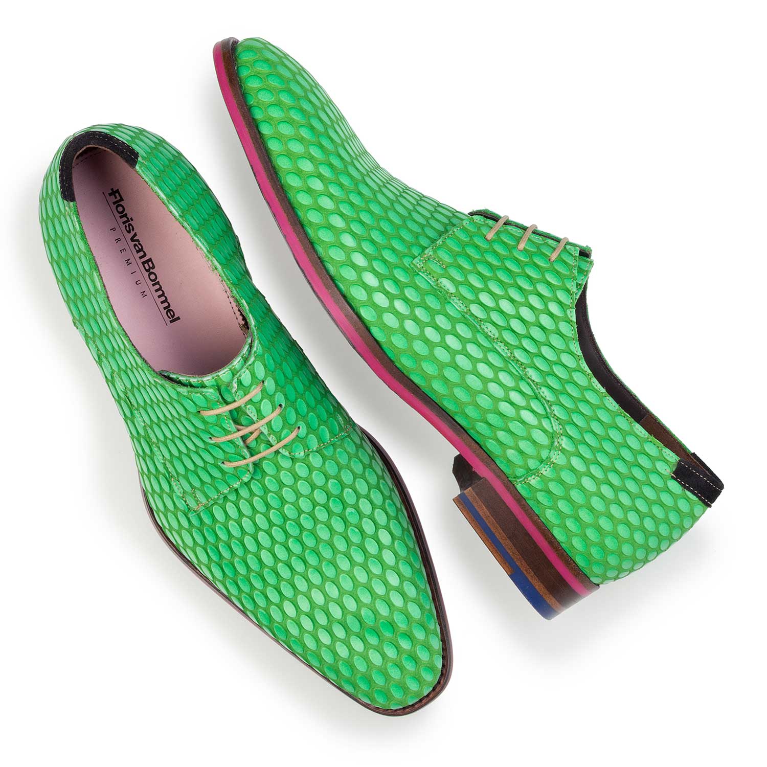 14157/00 - Grüner Premium Schnürschuh aus Leder 14157/00 - Grüner Premium Schnürschuh aus Leder