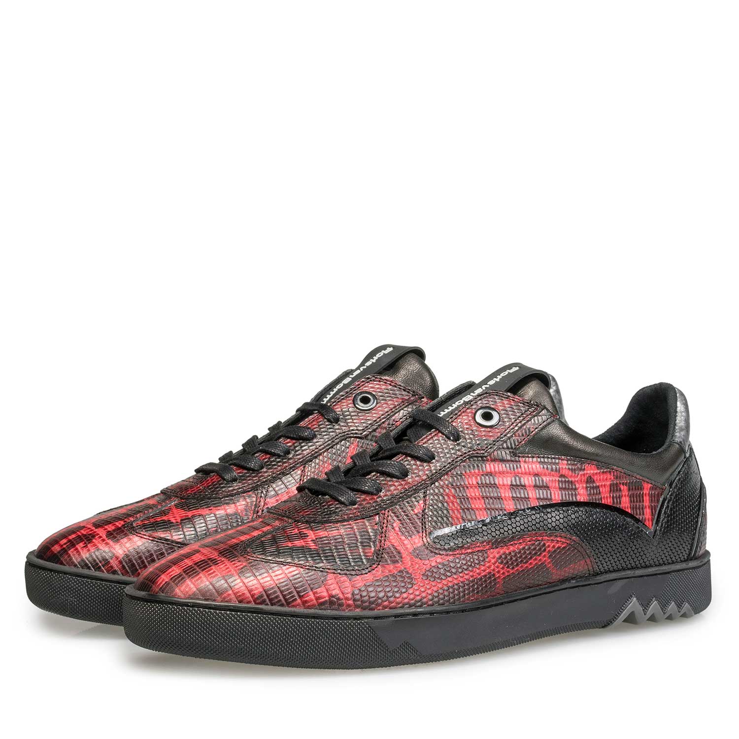 16242/04 - Red calf’s leather sneaker with lizard print 16242/04 - Red calf’s leather sneaker with lizard print