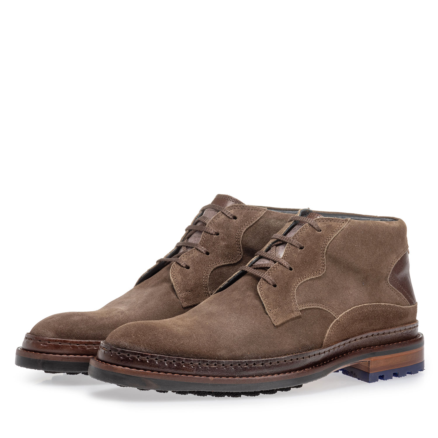 10509/09 - Lace boot suede leather dark taupe 10509/09 - Lace boot suede leather dark taupe