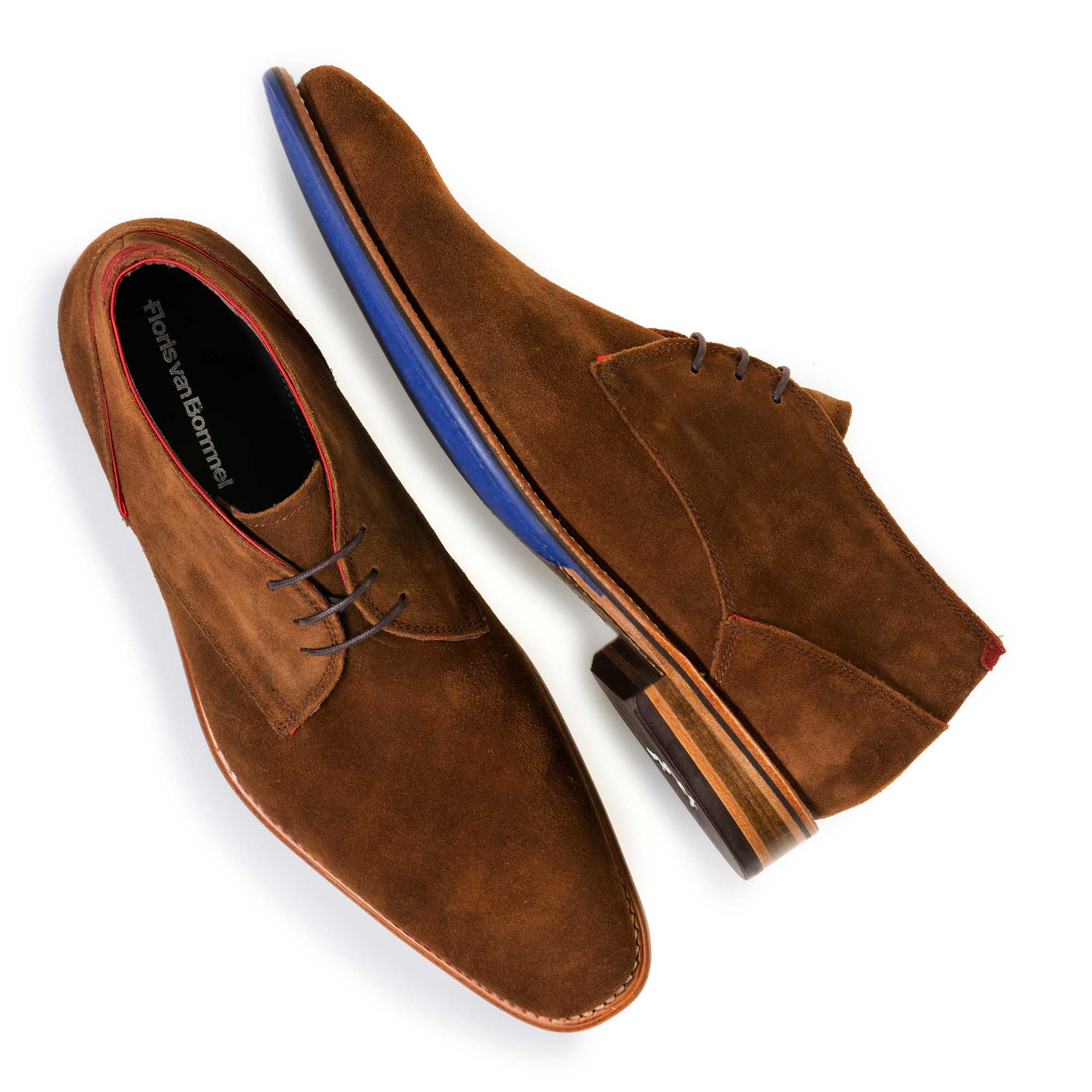 10673/07 - Brown mid-high suede leather lace boot 10673/07 - Brown mid-high suede leather lace boot