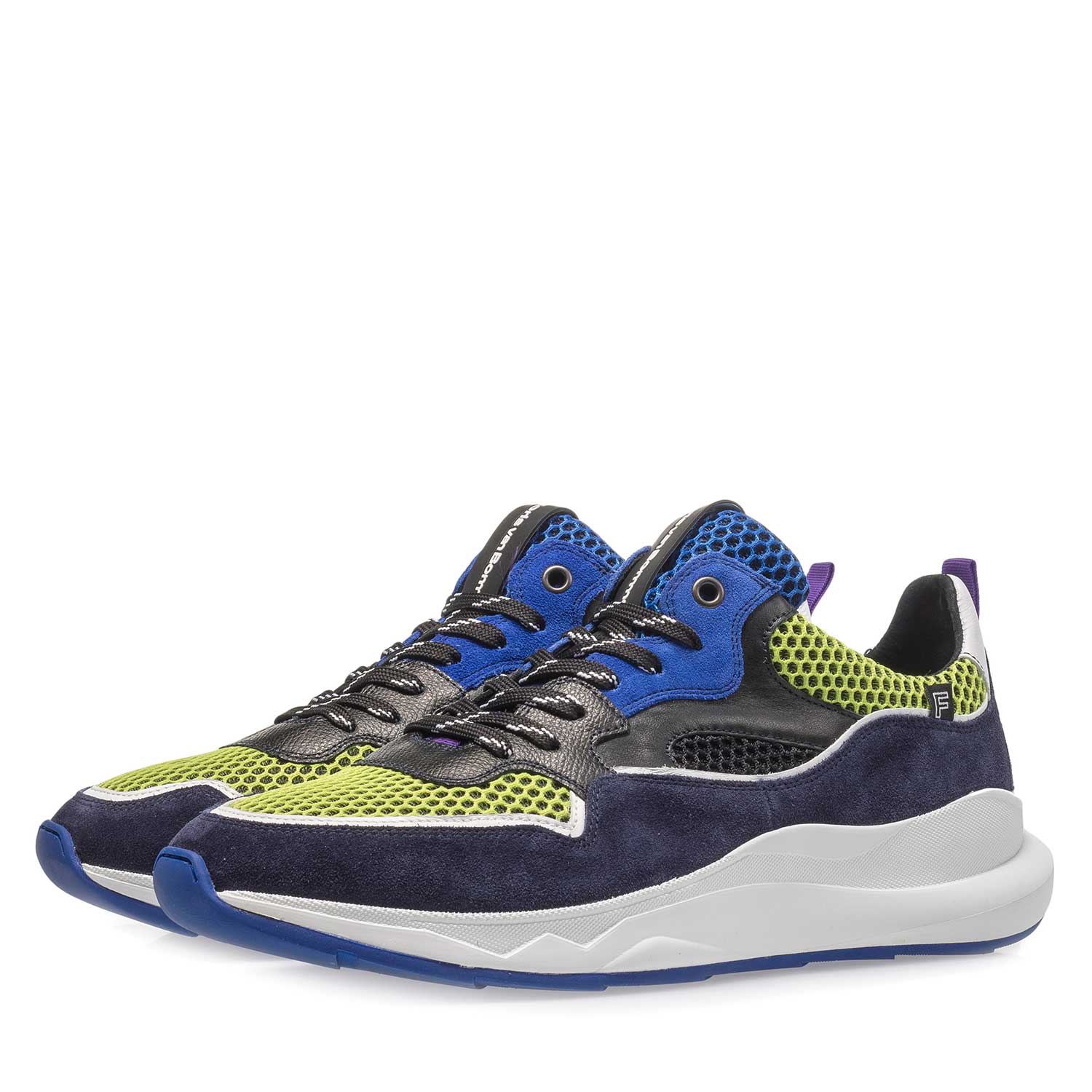16269/06 - Dark blue and multi-coloured suede leather sneaker 16269/06 - Dark blue and multi-coloured suede leather sneaker