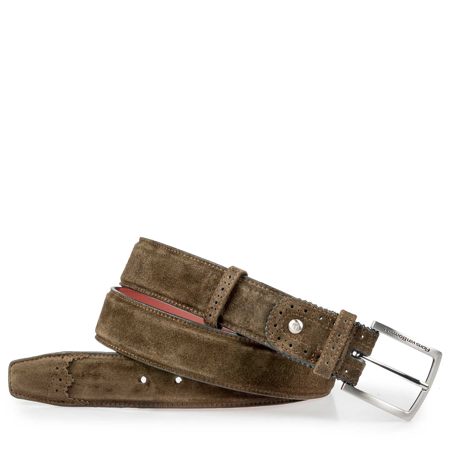 75171/14 - Olivgrüner Wildleder-Gürtel 75171/14 - Olivgrüner Wildleder-Gürtel