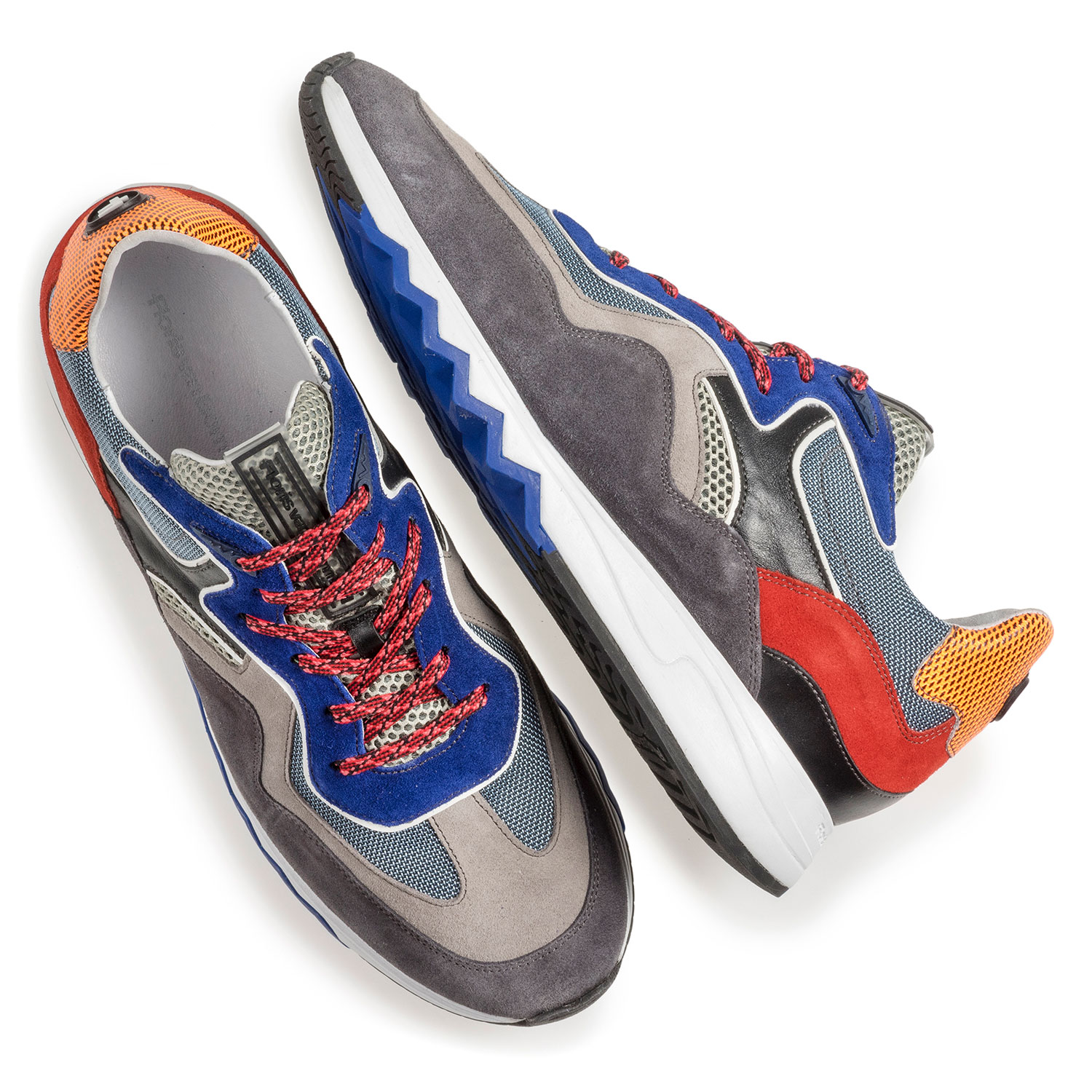 16290/03 - Mehrfarbiger Wildleder-Sneaker mit blauen Details 16290/03 - Mehrfarbiger Wildleder-Sneaker mit blauen Details