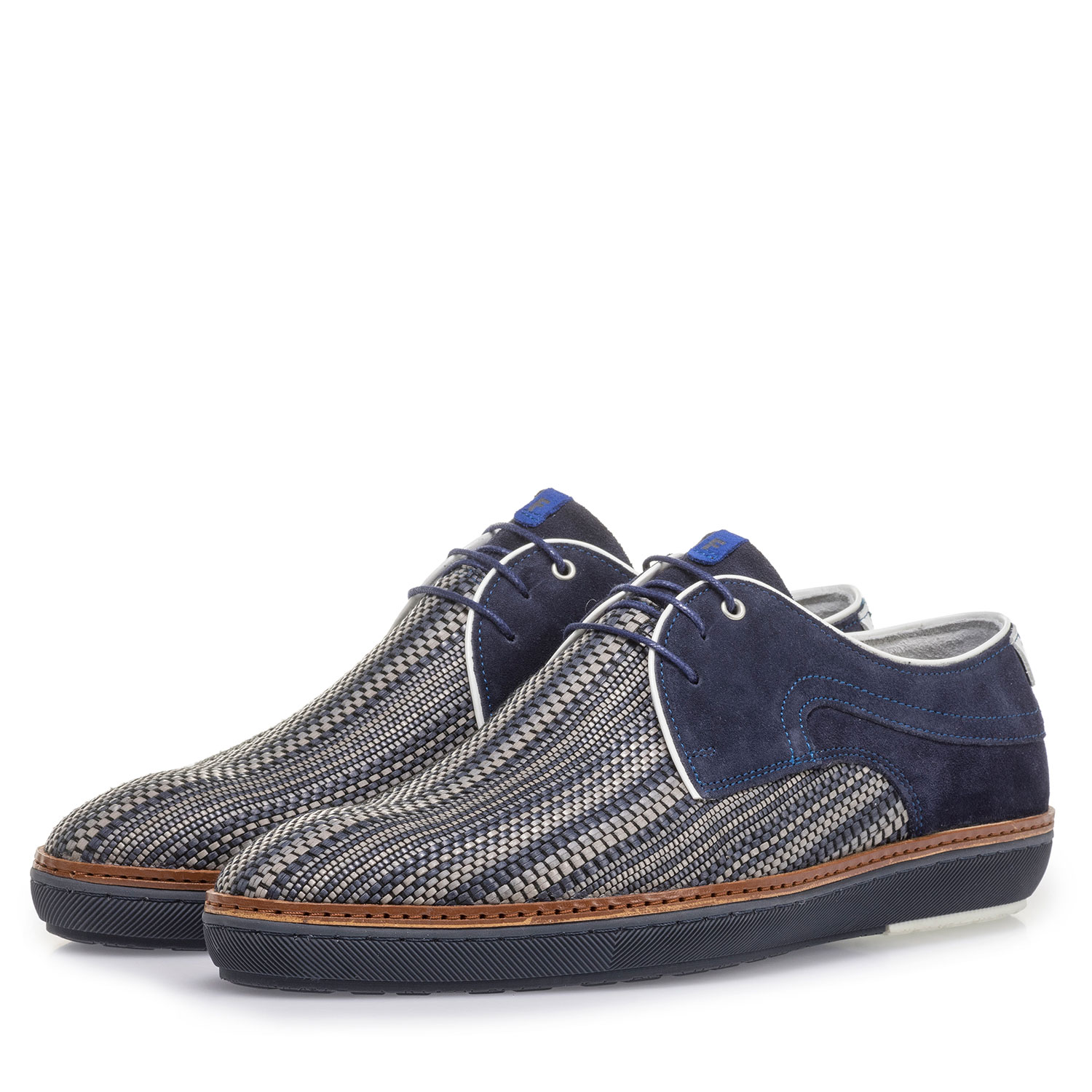 14020/34 - Dunkelblauer Schnürschuh mit grauem Print 14020/34 - Dunkelblauer Schnürschuh mit grauem Print