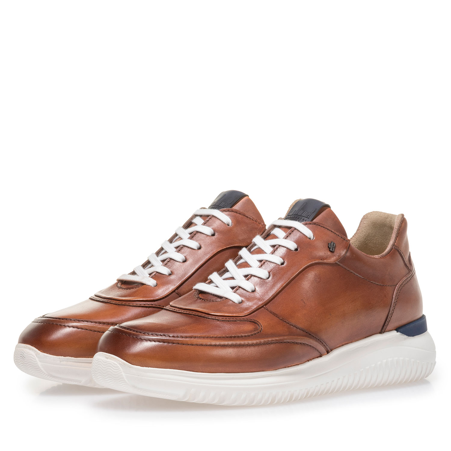 16306/05 - Dunkler cognacfarbener Kalbsleder-Sneaker 16306/05 - Dunkler cognacfarbener Kalbsleder-Sneaker