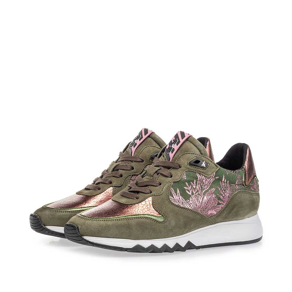 85302/10 - Sneaker olivgrün mit Print 85302/10 - Sneaker olivgrün mit Print