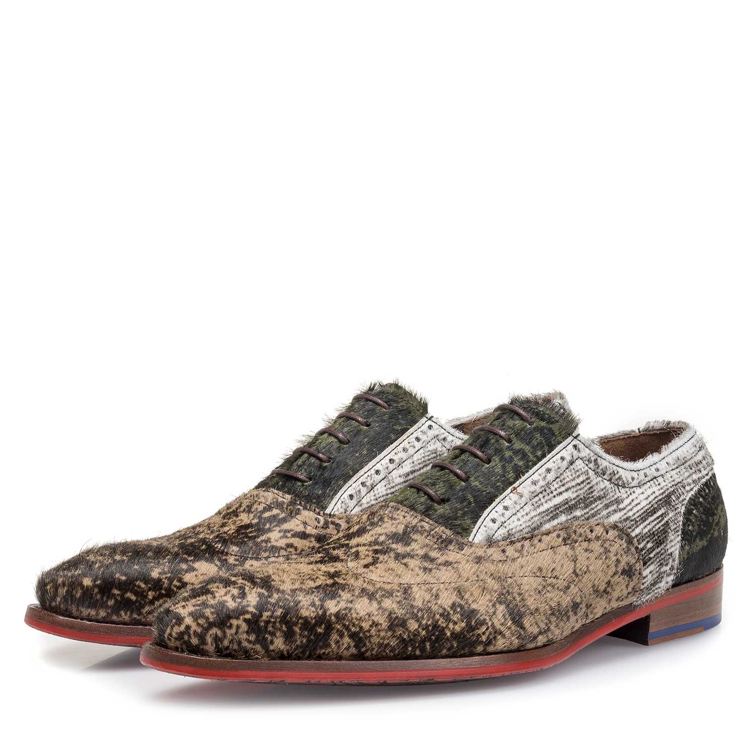 19124/00 - Brauner Premium-Schnürschuh mit Print 19124/00 - Brauner Premium-Schnürschuh mit Print