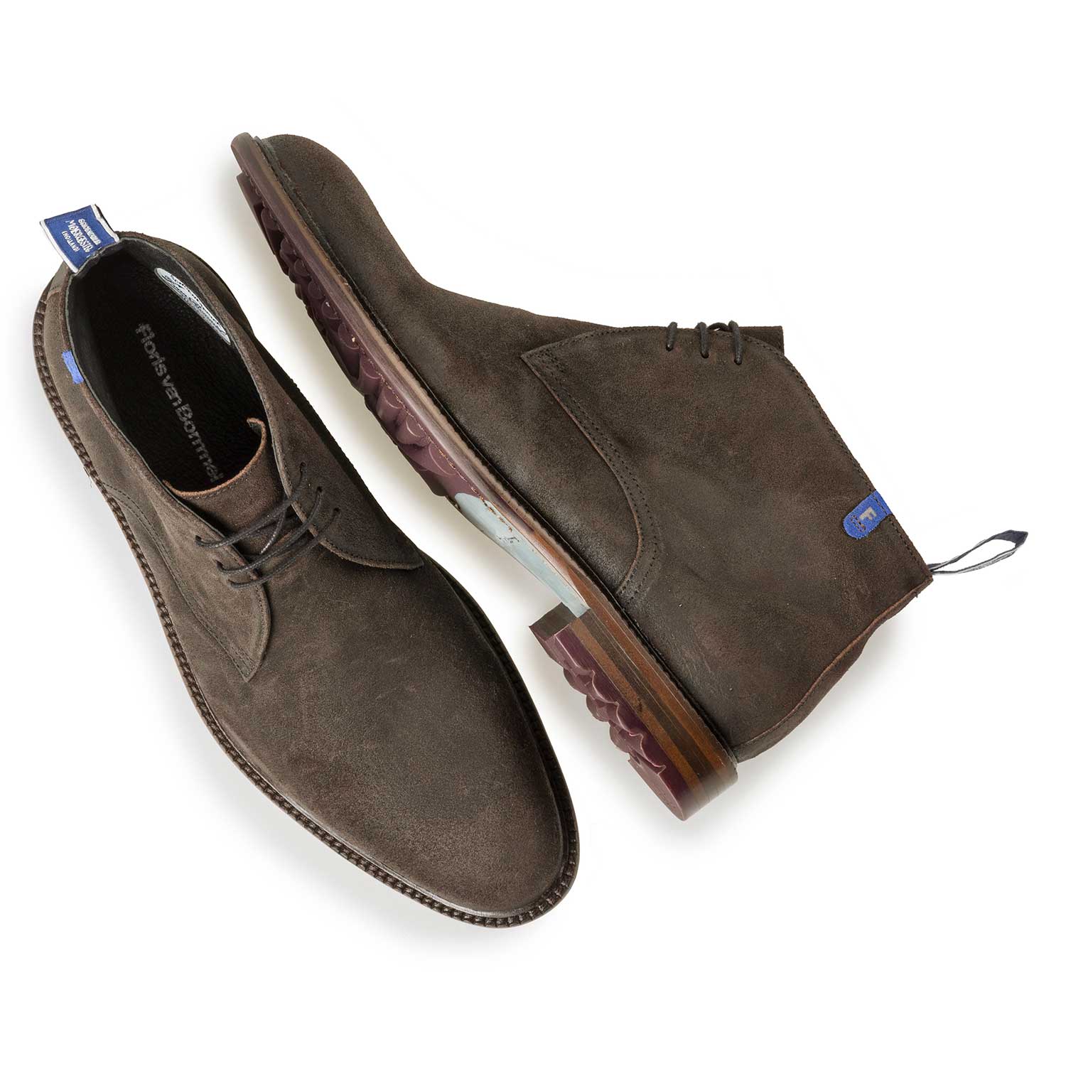 10203/05 - Mid-high brown suede leather lace boot 10203/05 - Mid-high brown suede leather lace boot
