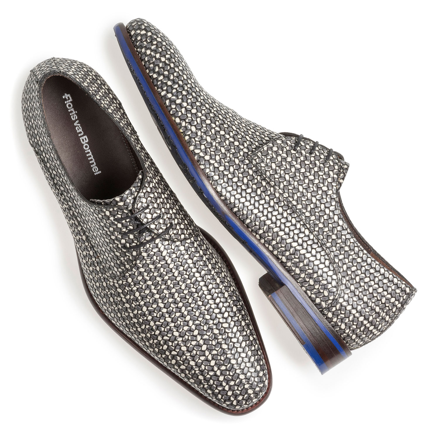 18159/13 - Dark grey lace shoe with white print 18159/13 - Dark grey lace shoe with white print