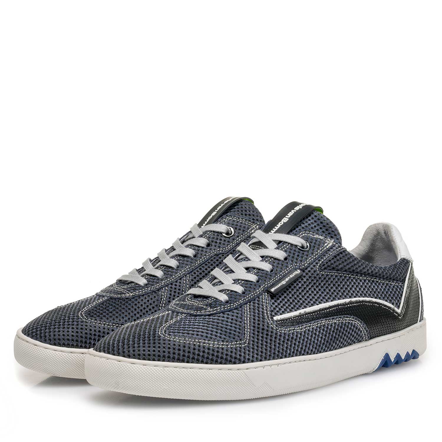 16342/01 - Dark blue suede leather sneaker 16342/01 - Dark blue suede leather sneaker