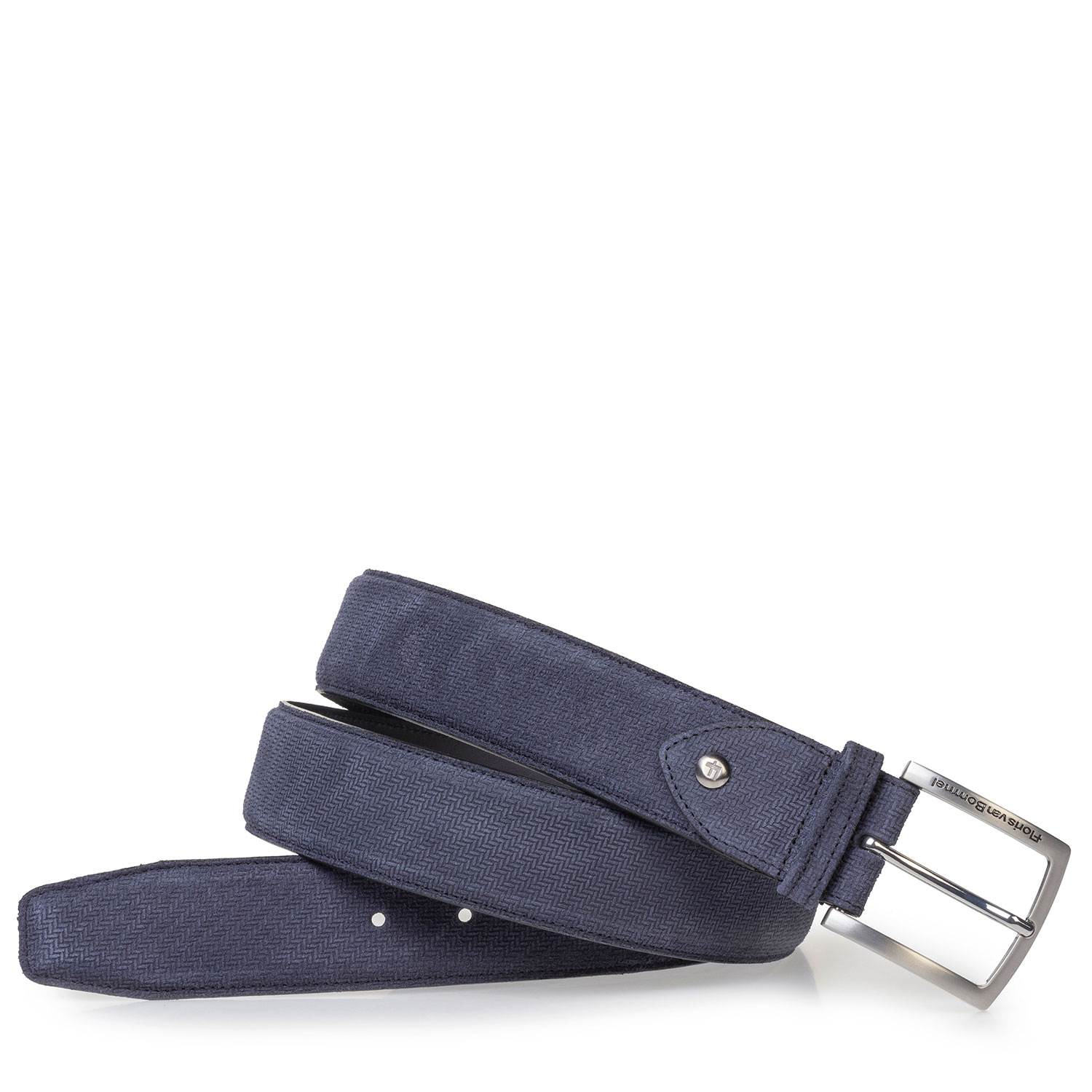 75202/49 - Blauer Wildledergürtel mit Print 75202/49 - Blauer Wildledergürtel mit Print